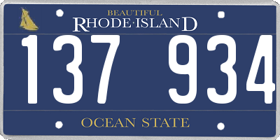 RI license plate 137934