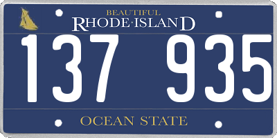 RI license plate 137935