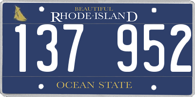 RI license plate 137952
