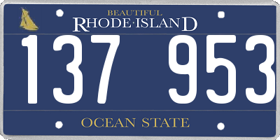 RI license plate 137953