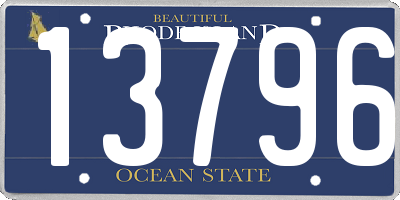 RI license plate 13796