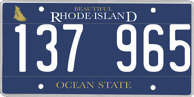 RI license plate 137965