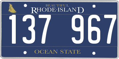 RI license plate 137967
