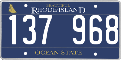 RI license plate 137968