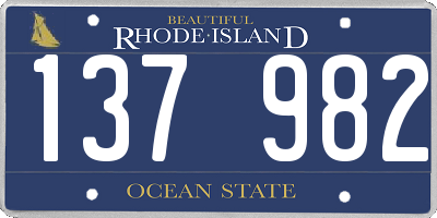 RI license plate 137982