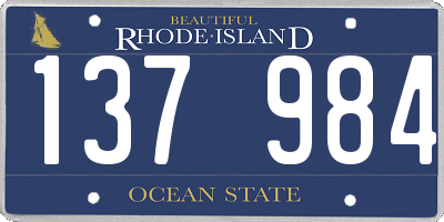 RI license plate 137984
