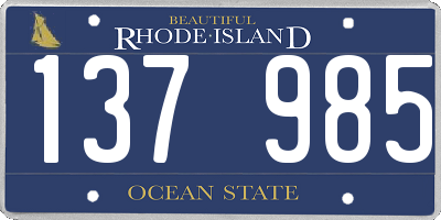 RI license plate 137985