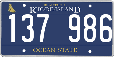 RI license plate 137986