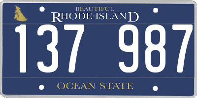 RI license plate 137987