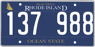 RI license plate 137988