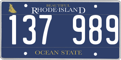 RI license plate 137989