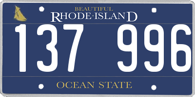 RI license plate 137996