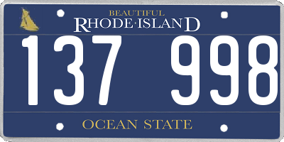 RI license plate 137998