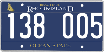 RI license plate 138005
