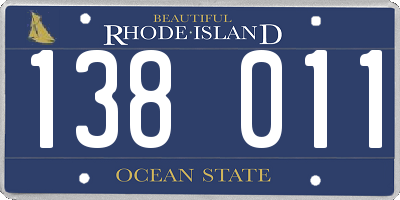 RI license plate 138011