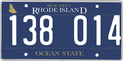 RI license plate 138014