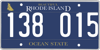 RI license plate 138015