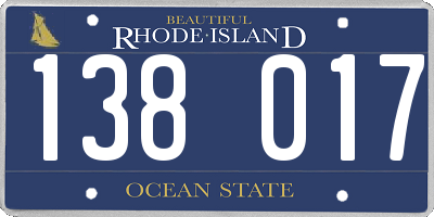 RI license plate 138017