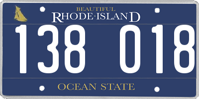 RI license plate 138018