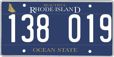 RI license plate 138019
