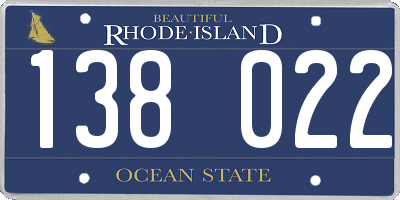 RI license plate 138022