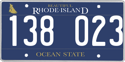 RI license plate 138023