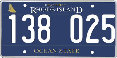 RI license plate 138025