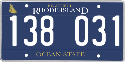 RI license plate 138031