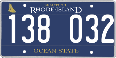 RI license plate 138032
