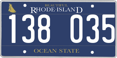 RI license plate 138035