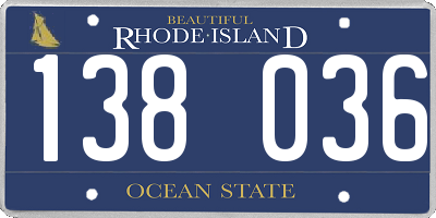 RI license plate 138036