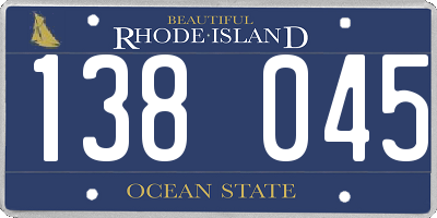 RI license plate 138045