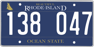 RI license plate 138047