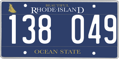 RI license plate 138049