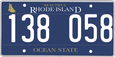 RI license plate 138058