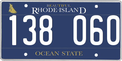 RI license plate 138060