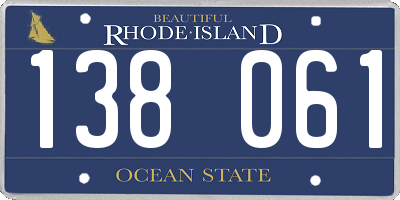 RI license plate 138061
