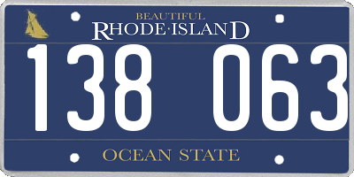 RI license plate 138063