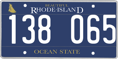 RI license plate 138065