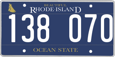 RI license plate 138070