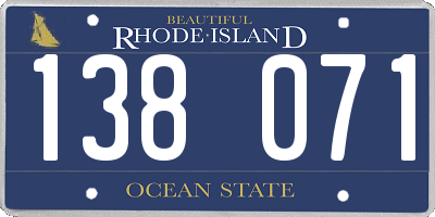 RI license plate 138071