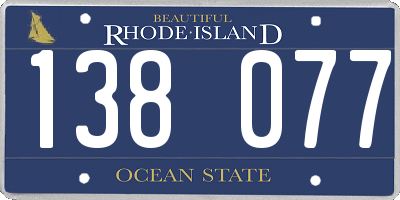 RI license plate 138077