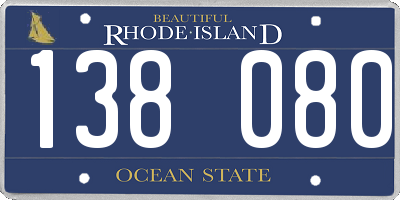 RI license plate 138080