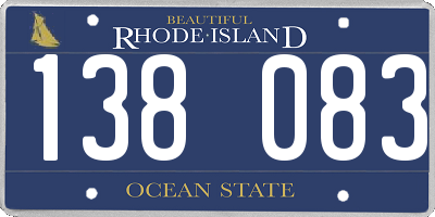 RI license plate 138083