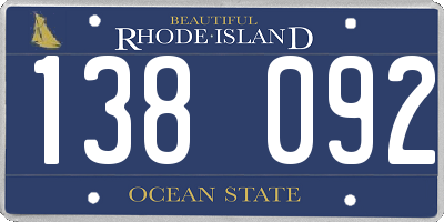 RI license plate 138092