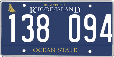 RI license plate 138094