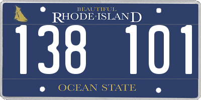 RI license plate 138101