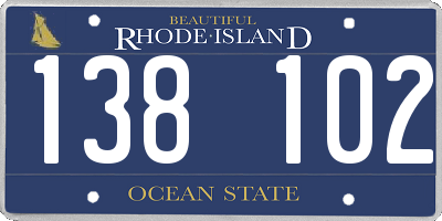 RI license plate 138102