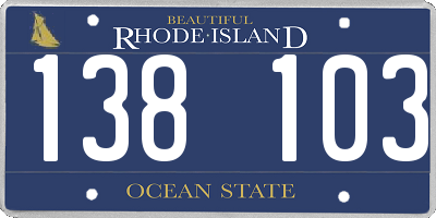 RI license plate 138103