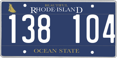 RI license plate 138104